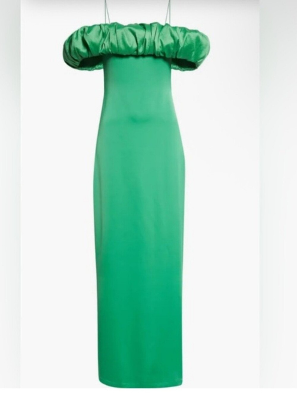 Orire Amella Cold Shoulder Column Gown Elegant Green Off-Shoulder Maxi Dress